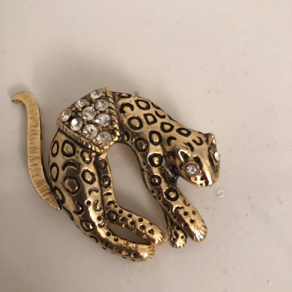 Vintage Florenza Leopard Cheetah Cat Moving Tail Pin Brooch ~ circa 1956-1981 - Picture 5 of 5